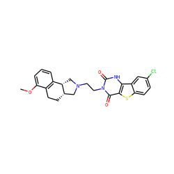 COc1cccc2c1CC[C@H]1CN(CCn3c(=O)[nH]c4c(sc5ccc(Cl)cc54)c3=O)C[C@@H]21 ZINC000013807880