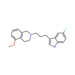 COc1cccc2c1CCN(CCCc1c[nH]c3ccc(F)cc13)C2 ZINC000029545694