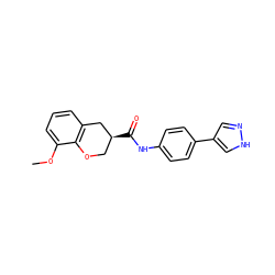 COc1cccc2c1OC[C@H](C(=O)Nc1ccc(-c3cn[nH]c3)cc1)C2 ZINC000040901129
