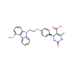COc1cccc2c1c1ccccc1n2CCOc1ccc([C@@H]2NC(=O)NC(C)=C2C(=O)O)cc1 ZINC000028706635
