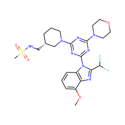 COc1cccc2c1nc(C(F)F)n2-c1nc(N2CCOCC2)nc(N2CCC[C@@H](CNS(C)(=O)=O)C2)n1 ZINC000113914542