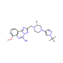 COc1cccc2c1nc(N)n1nc(CN3CCN(c4cnn(C(C)(C)C)c4)C[C@H]3C)nc21 ZINC000473248371