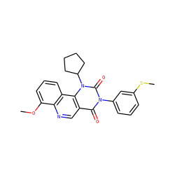 COc1cccc2c1ncc1c(=O)n(-c3cccc(SC)c3)c(=O)n(C3CCCC3)c12 ZINC000117792436