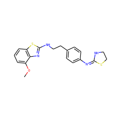 COc1cccc2sc(NCCc3ccc(/N=C4\NCCS4)cc3)nc12 ZINC000049021619