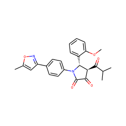 COc1ccccc1[C@@H]1[C@@H](C(=O)C(C)C)C(=O)C(=O)N1c1ccc(-c2cc(C)on2)cc1 ZINC000169696250