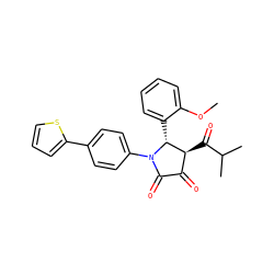 COc1ccccc1[C@@H]1[C@@H](C(=O)C(C)C)C(=O)C(=O)N1c1ccc(-c2cccs2)cc1 ZINC000169695407