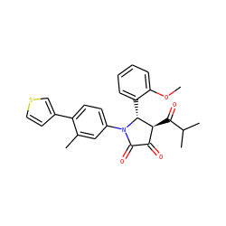 COc1ccccc1[C@@H]1[C@@H](C(=O)C(C)C)C(=O)C(=O)N1c1ccc(-c2ccsc2)c(C)c1 ZINC000169695495