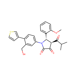 COc1ccccc1[C@@H]1[C@@H](C(=O)C(C)C)C(=O)C(=O)N1c1ccc(-c2ccsc2)c(CO)c1 ZINC000169695511