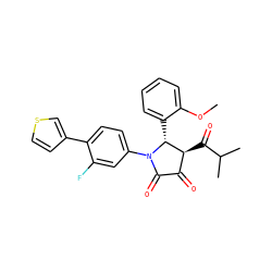 COc1ccccc1[C@@H]1[C@@H](C(=O)C(C)C)C(=O)C(=O)N1c1ccc(-c2ccsc2)c(F)c1 ZINC000169695491