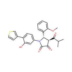 COc1ccccc1[C@@H]1[C@@H](C(=O)C(C)C)C(=O)C(=O)N1c1ccc(-c2ccsc2)c(O)c1 ZINC000169695507