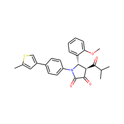 COc1ccccc1[C@@H]1[C@@H](C(=O)C(C)C)C(=O)C(=O)N1c1ccc(-c2csc(C)c2)cc1 ZINC000169695562