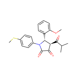 COc1ccccc1[C@@H]1[C@@H](C(=O)C(C)C)C(=O)C(=O)N1c1ccc(SC)cc1 ZINC000169696305