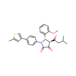 COc1ccccc1[C@@H]1[C@@H](C(=O)CC(C)C)C(=O)C(=O)N1c1ccc(-c2csc(C)c2)cc1 ZINC000169696006