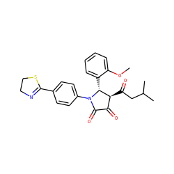 COc1ccccc1[C@@H]1[C@@H](C(=O)CC(C)C)C(=O)C(=O)N1c1ccc(C2=NCCS2)cc1 ZINC000169696094