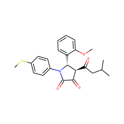 COc1ccccc1[C@@H]1[C@@H](C(=O)CC(C)C)C(=O)C(=O)N1c1ccc(SC)cc1 ZINC000169696160