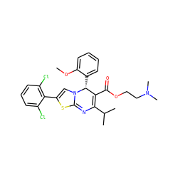 COc1ccccc1[C@@H]1C(C(=O)OCCN(C)C)=C(C(C)C)N=C2SC(c3c(Cl)cccc3Cl)=CN21 ZINC000029338552