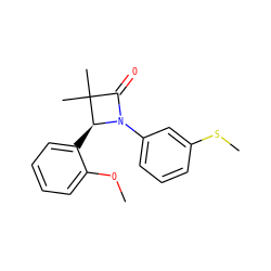 COc1ccccc1[C@@H]1N(c2cccc(SC)c2)C(=O)C1(C)C ZINC000169324198