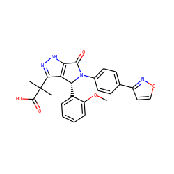 COc1ccccc1[C@@H]1c2c(C(C)(C)C(=O)O)n[nH]c2C(=O)N1c1ccc(-c2ccon2)cc1 ZINC000096177165