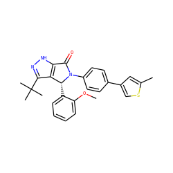 COc1ccccc1[C@@H]1c2c(C(C)(C)C)n[nH]c2C(=O)N1c1ccc(-c2csc(C)c2)cc1 ZINC000096177281