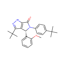 COc1ccccc1[C@@H]1c2c(C(C)(C)C)n[nH]c2C(=O)N1c1ccc(C(C)(C)C)cc1 ZINC000096176952