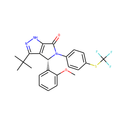 COc1ccccc1[C@@H]1c2c(C(C)(C)C)n[nH]c2C(=O)N1c1ccc(SC(F)(F)F)cc1 ZINC000096176953