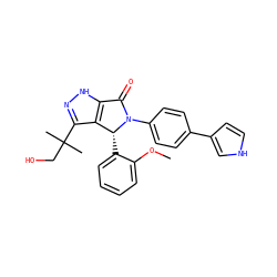 COc1ccccc1[C@@H]1c2c(C(C)(C)CO)n[nH]c2C(=O)N1c1ccc(-c2cc[nH]c2)cc1 ZINC000096177239