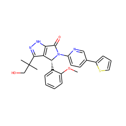COc1ccccc1[C@@H]1c2c(C(C)(C)CO)n[nH]c2C(=O)N1c1ccc(-c2cccs2)cn1 ZINC000096177271