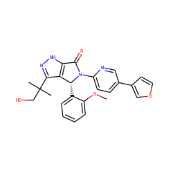 COc1ccccc1[C@@H]1c2c(C(C)(C)CO)n[nH]c2C(=O)N1c1ccc(-c2ccoc2)cn1 ZINC000096177257