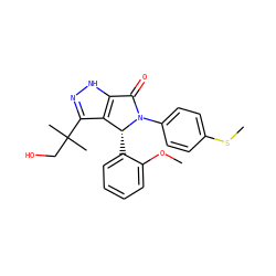 COc1ccccc1[C@@H]1c2c(C(C)(C)CO)n[nH]c2C(=O)N1c1ccc(SC)cc1 ZINC000096176957