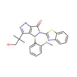 COc1ccccc1[C@@H]1c2c(C(C)(C)CO)n[nH]c2C(=O)N1c1nc2ccccc2s1 ZINC000096177147