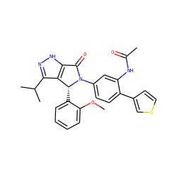 COc1ccccc1[C@@H]1c2c(C(C)C)n[nH]c2C(=O)N1c1ccc(-c2ccsc2)c(NC(C)=O)c1 ZINC000096177244