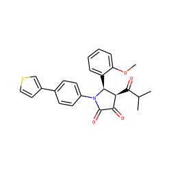 COc1ccccc1[C@H]1[C@@H](C(=O)C(C)C)C(=O)C(=O)N1c1ccc(-c2ccsc2)cc1 ZINC000169695240