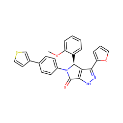 COc1ccccc1[C@H]1c2c(-c3ccco3)n[nH]c2C(=O)N1c1ccc(-c2ccsc2)cc1 ZINC000096177186