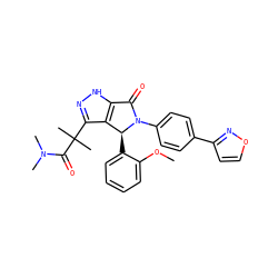 COc1ccccc1[C@H]1c2c(C(C)(C)C(=O)N(C)C)n[nH]c2C(=O)N1c1ccc(-c2ccon2)cc1 ZINC000096177167