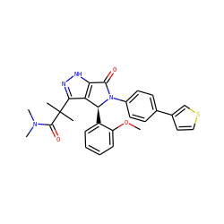 COc1ccccc1[C@H]1c2c(C(C)(C)C(=O)N(C)C)n[nH]c2C(=O)N1c1ccc(-c2ccsc2)cc1 ZINC000096177180