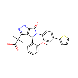 COc1ccccc1[C@H]1c2c(C(C)(C)C(=O)O)n[nH]c2C(=O)N1c1ccc(-c2cccs2)cc1 ZINC000096177171