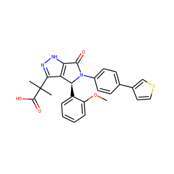 COc1ccccc1[C@H]1c2c(C(C)(C)C(=O)O)n[nH]c2C(=O)N1c1ccc(-c2ccsc2)cc1 ZINC000096177173