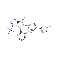 COc1ccccc1[C@H]1c2c(C(C)(C)C)n[nH]c2C(=O)N1c1ccc(-c2ccc(C)s2)cc1 ZINC000096177282
