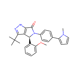 COc1ccccc1[C@H]1c2c(C(C)(C)C)n[nH]c2C(=O)N1c1ccc(-c2cccn2C)cc1 ZINC000096177213