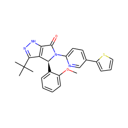 COc1ccccc1[C@H]1c2c(C(C)(C)C)n[nH]c2C(=O)N1c1ccc(-c2cccs2)cn1 ZINC000096177263