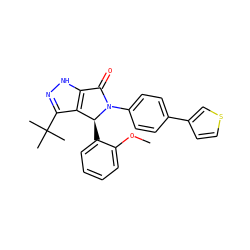 COc1ccccc1[C@H]1c2c(C(C)(C)C)n[nH]c2C(=O)N1c1ccc(-c2ccsc2)cc1 ZINC000096177212