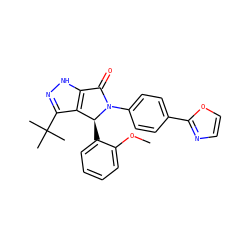 COc1ccccc1[C@H]1c2c(C(C)(C)C)n[nH]c2C(=O)N1c1ccc(-c2ncco2)cc1 ZINC000096177216