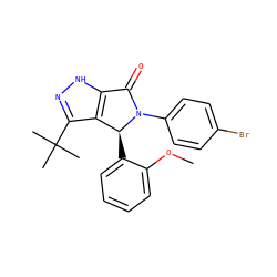 COc1ccccc1[C@H]1c2c(C(C)(C)C)n[nH]c2C(=O)N1c1ccc(Br)cc1 ZINC000096177219