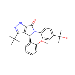 COc1ccccc1[C@H]1c2c(C(C)(C)C)n[nH]c2C(=O)N1c1ccc(C(C)(C)O)cc1 ZINC000096177159