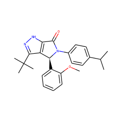 COc1ccccc1[C@H]1c2c(C(C)(C)C)n[nH]c2C(=O)N1c1ccc(C(C)C)cc1 ZINC000096177205
