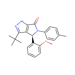 COc1ccccc1[C@H]1c2c(C(C)(C)C)n[nH]c2C(=O)N1c1ccc(C)cc1 ZINC000096177204