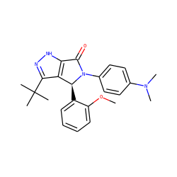 COc1ccccc1[C@H]1c2c(C(C)(C)C)n[nH]c2C(=O)N1c1ccc(N(C)C)cc1 ZINC000096177210