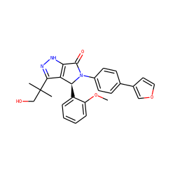 COc1ccccc1[C@H]1c2c(C(C)(C)CO)n[nH]c2C(=O)N1c1ccc(-c2ccoc2)cc1 ZINC000096177226