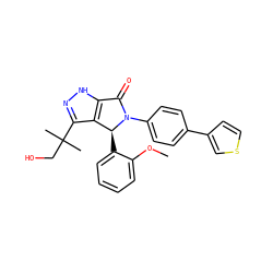 COc1ccccc1[C@H]1c2c(C(C)(C)CO)n[nH]c2C(=O)N1c1ccc(-c2ccsc2)cc1 ZINC000096177224