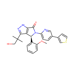 COc1ccccc1[C@H]1c2c(C(C)(C)CO)n[nH]c2C(=O)N1c1ccc(-c2ccsc2)cn1 ZINC000096177258